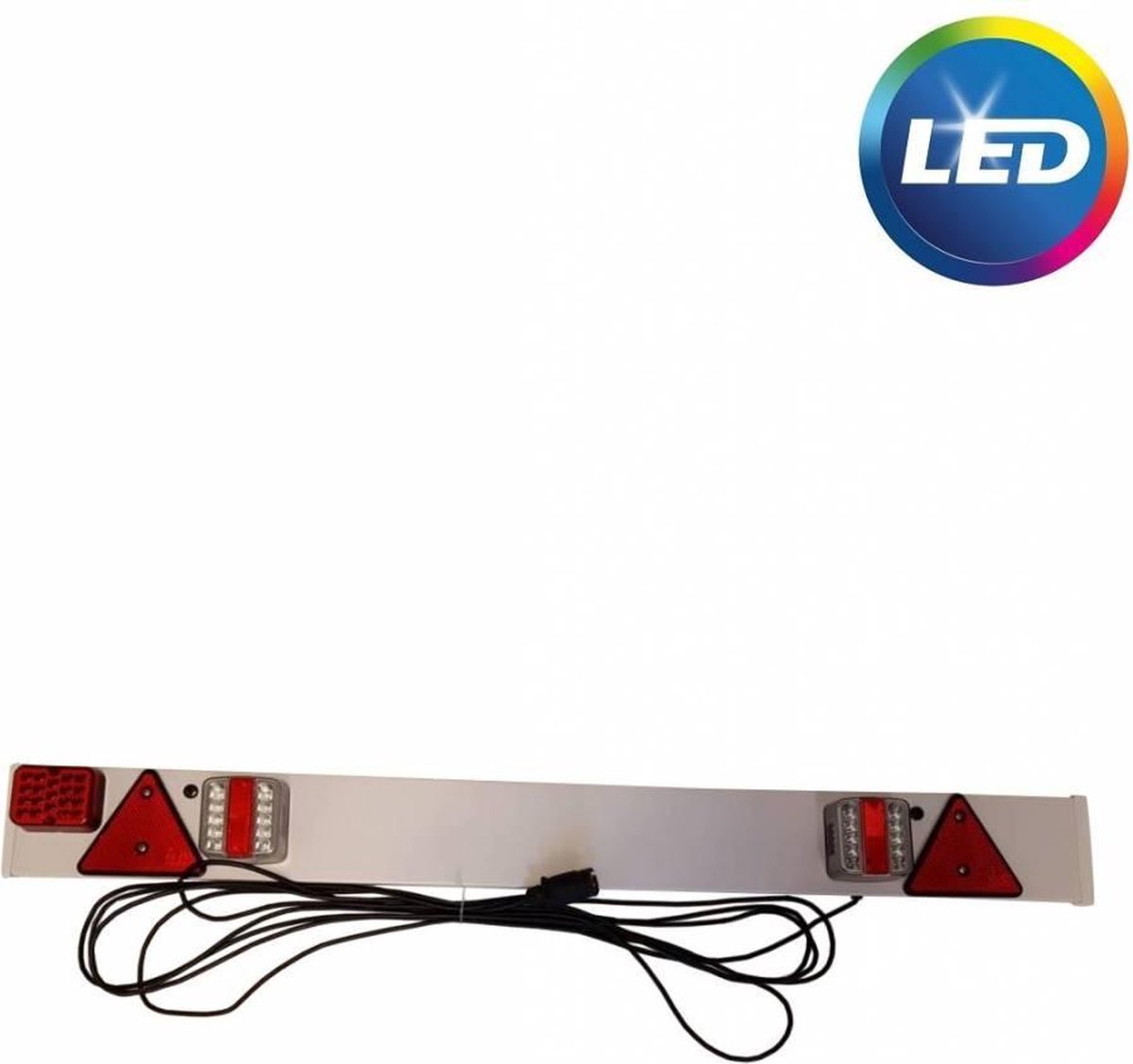 Complete kunststof lichtbalk voor aanhangers en trailers - 137 cm breed- 7 polig - 9 meter kabel main image